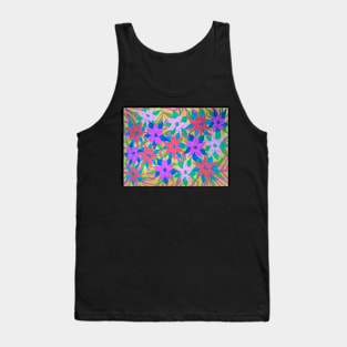 Pink and Yellow Tropical Rain Flowers Tank Top